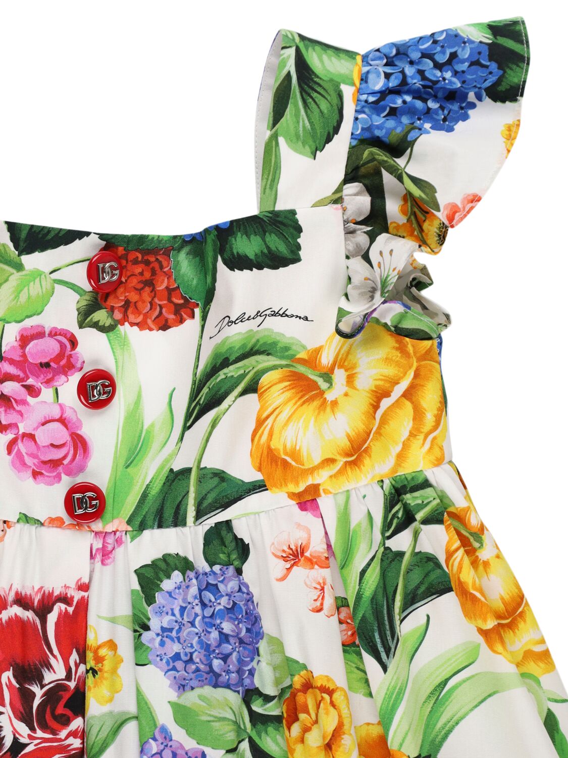 Dolce & Gabbana Printed Cotton Dress In Multicolor