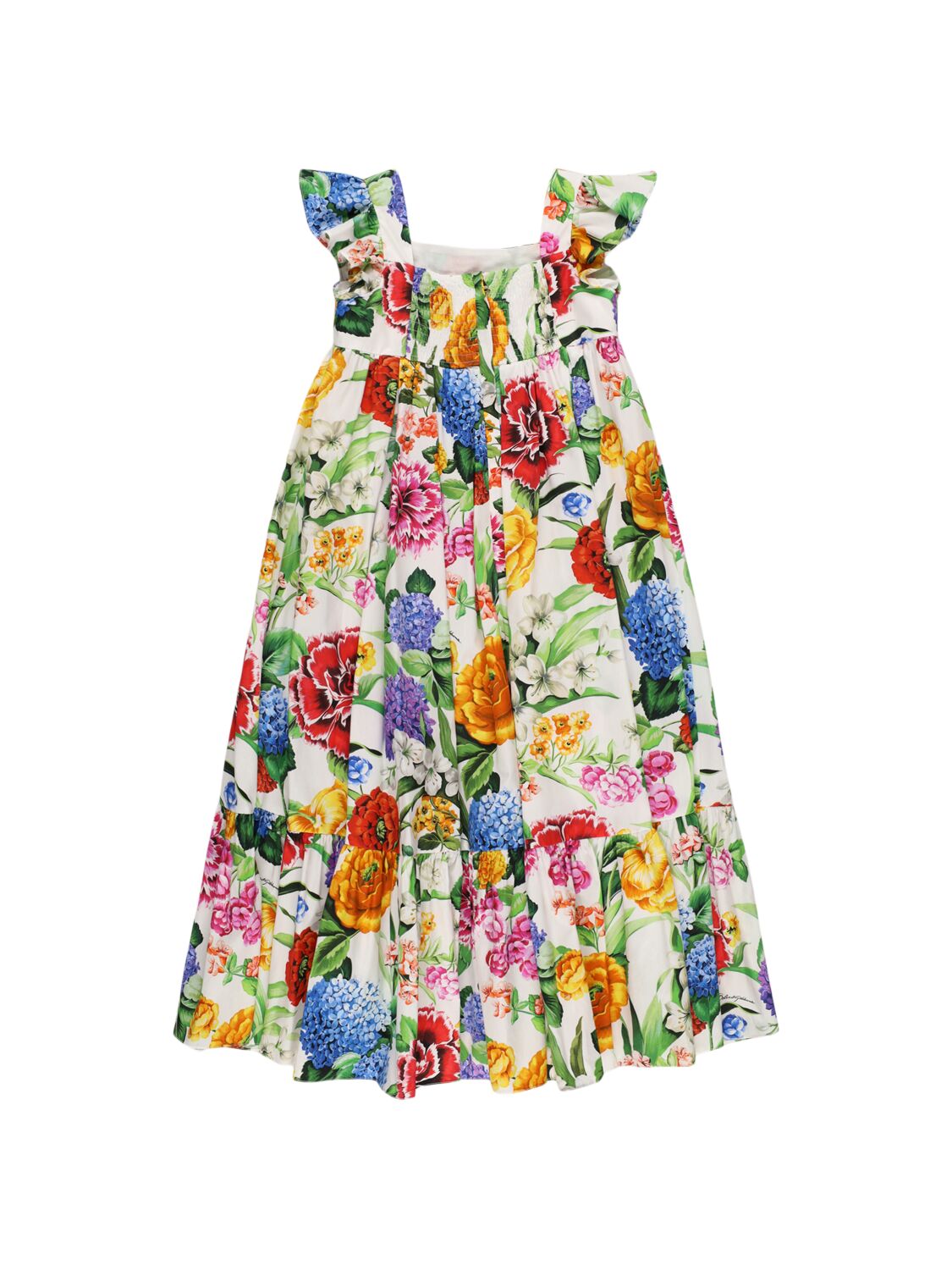 Dolce & Gabbana Printed Cotton Dress In Multicolor