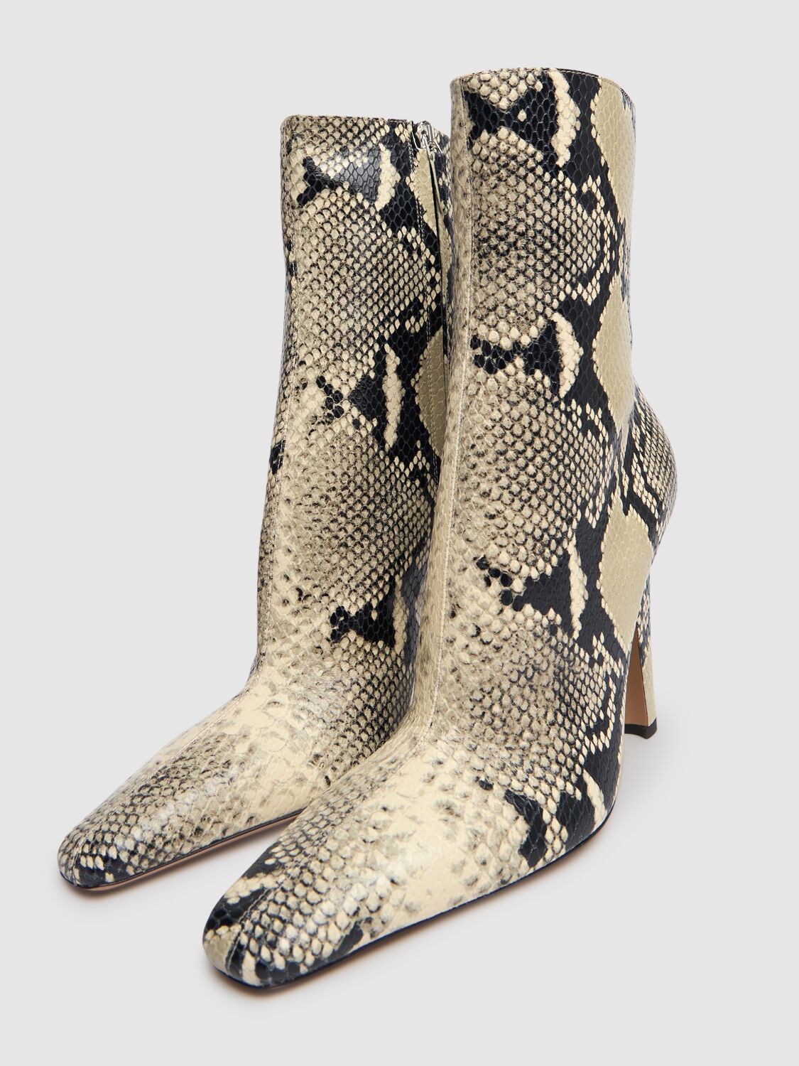 Paris Texas 100mm Belle Snake Print Leather Boots In Naturale
