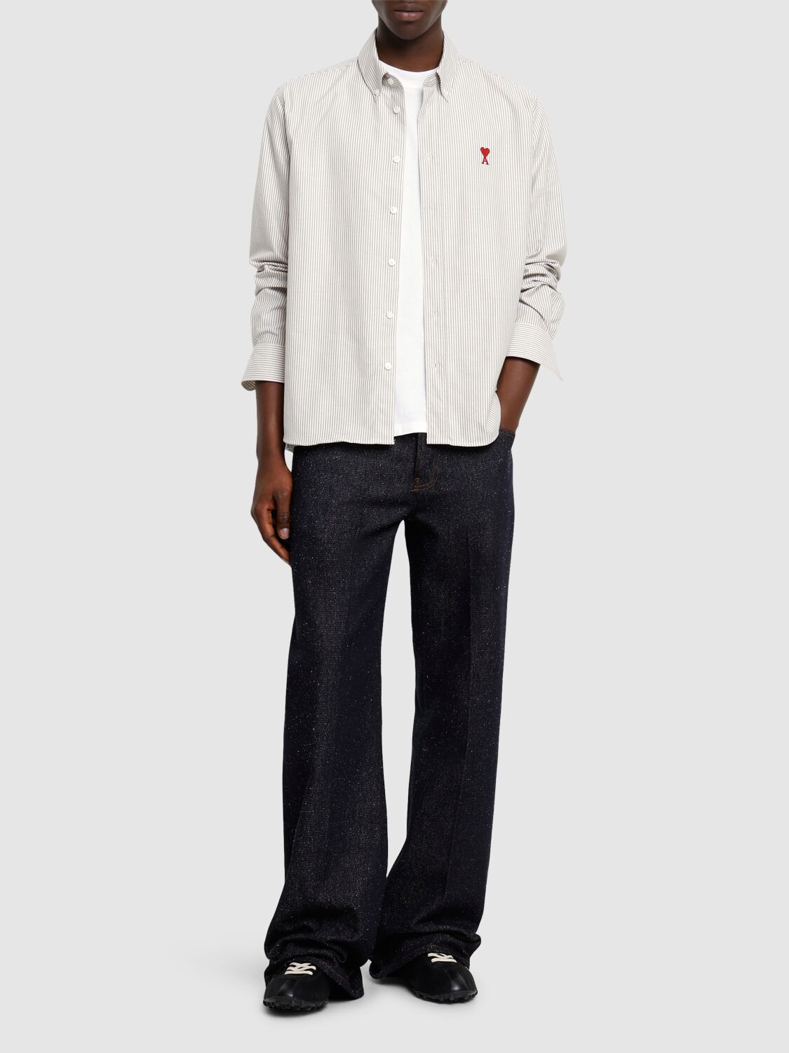 Ami Alexandre Mattiussi Ami Paris Shirt In White/green