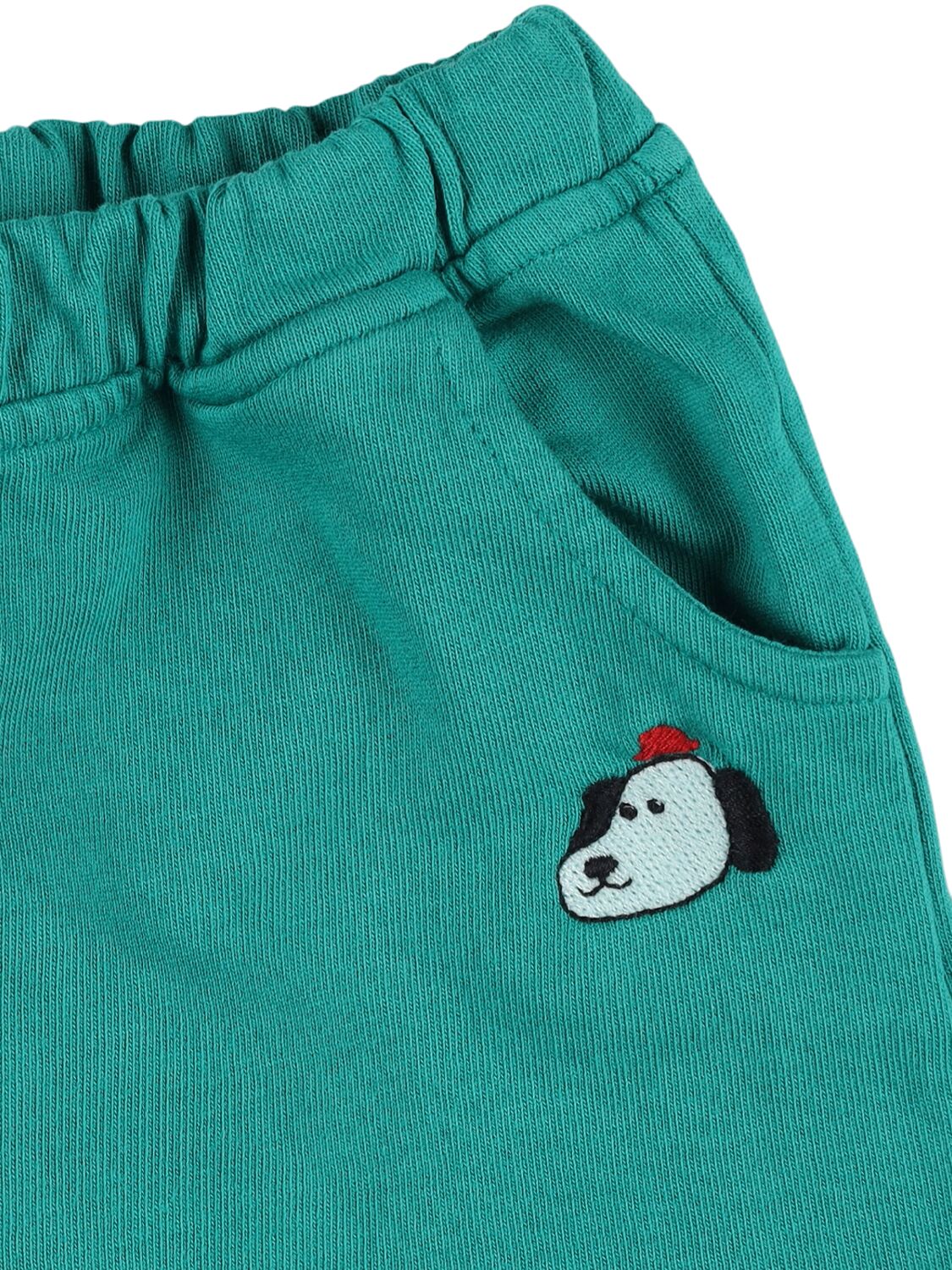 The Campamento Printed Cotton Sweat Shorts In Green