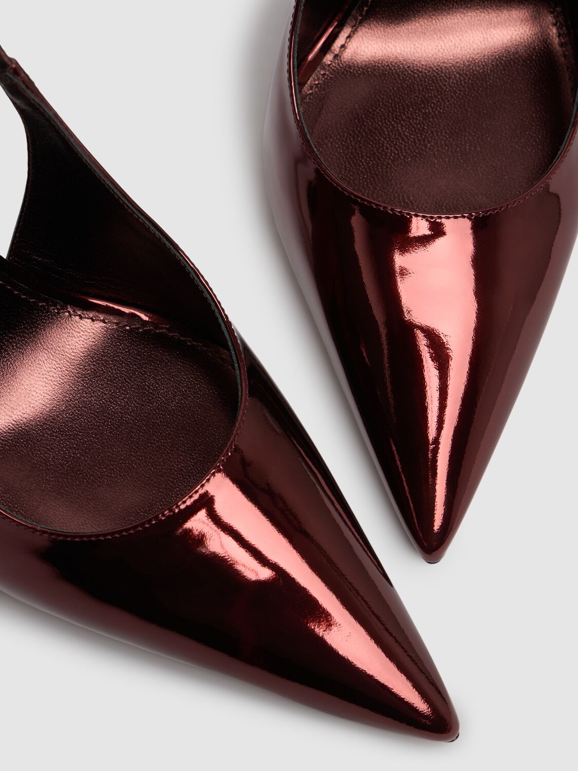 Shop Paris Texas 105mm Lidia Mirror Leather Slingbacks In Burgundy
