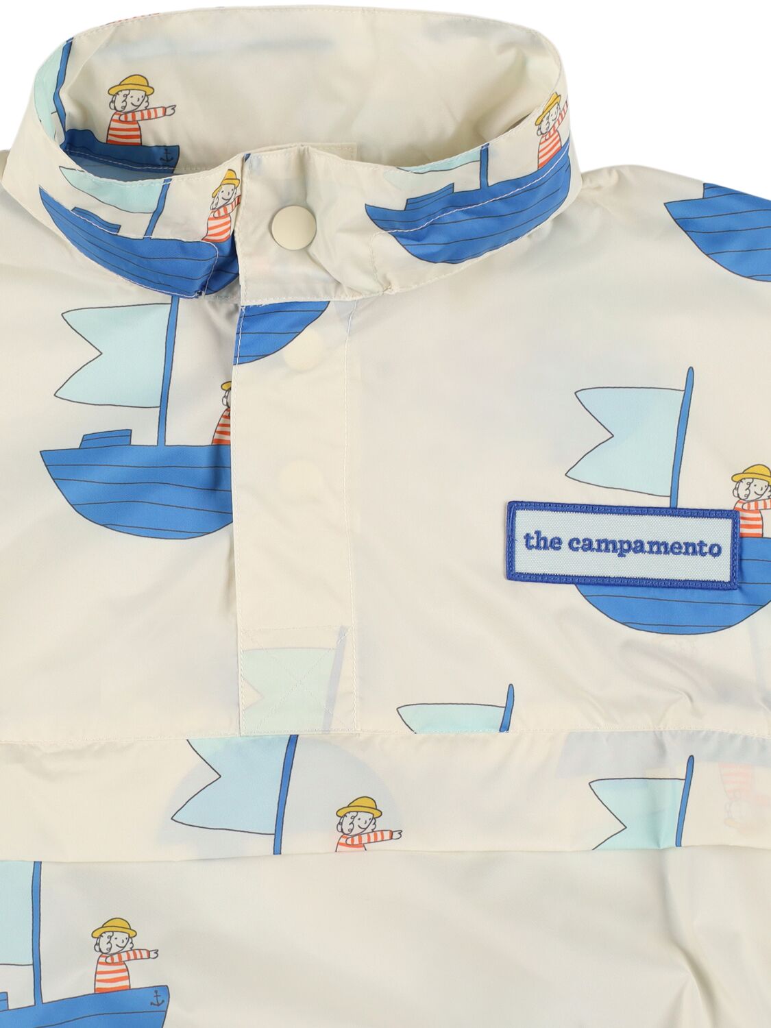 The Campamento Printed Nylon Rain Anorak In White