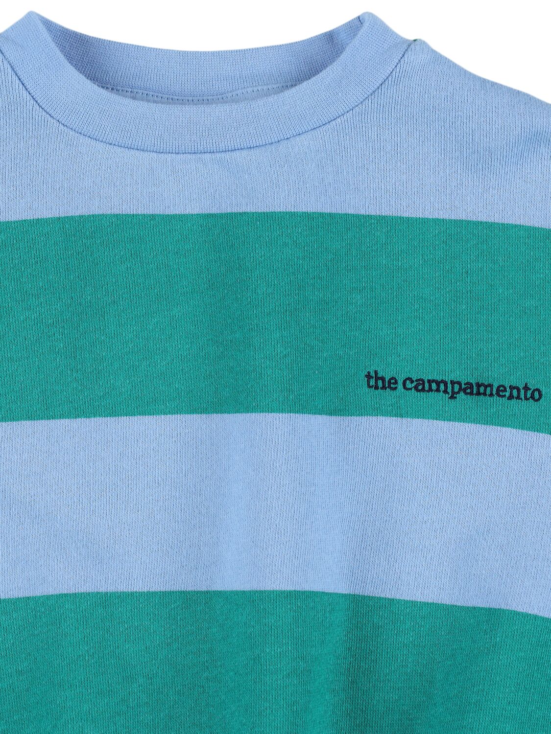 The Campamento Striped Cotton Sweatshirt In Blue/green