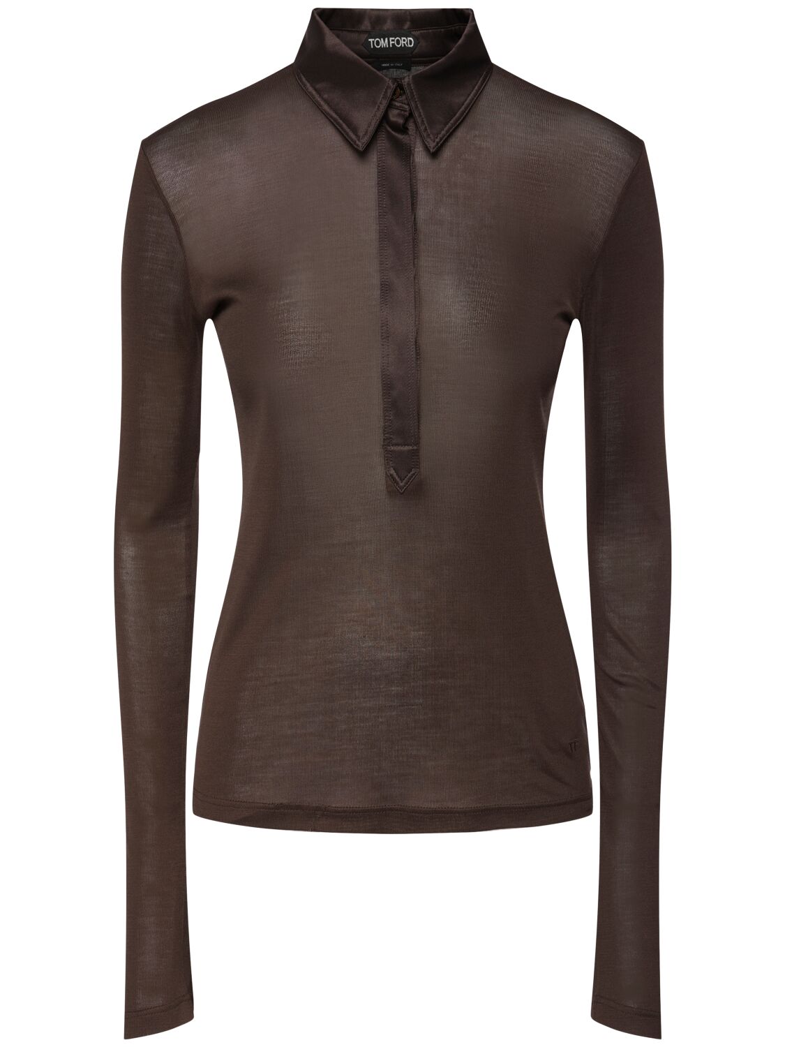 Silk Jersey Long Sleeve Polo