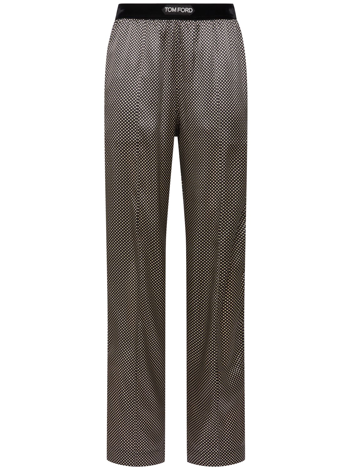Polka Dot Stretch Satin Pajama Pants
