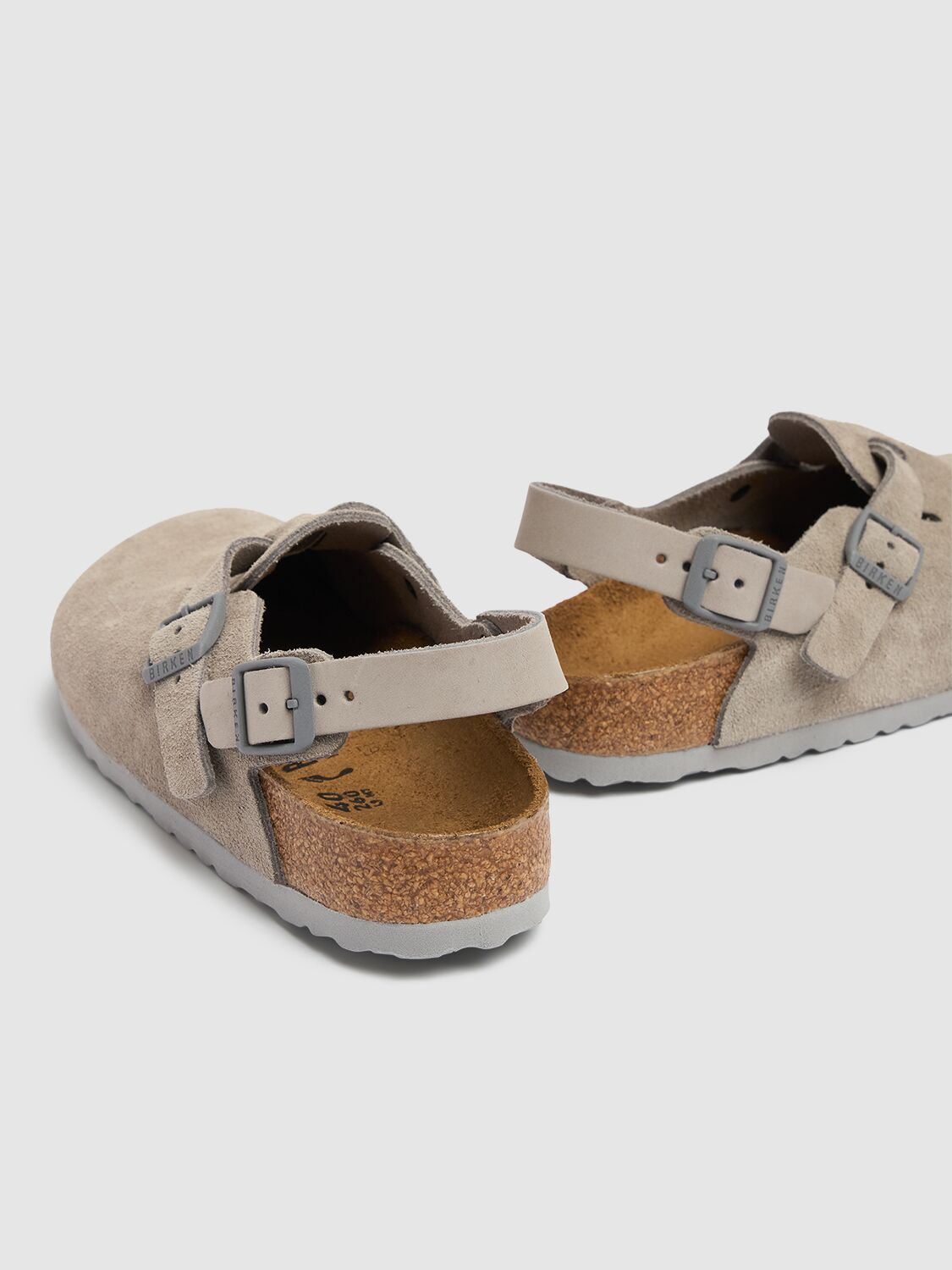 Birkenstock Tokio Suede Mules In Stone Coin