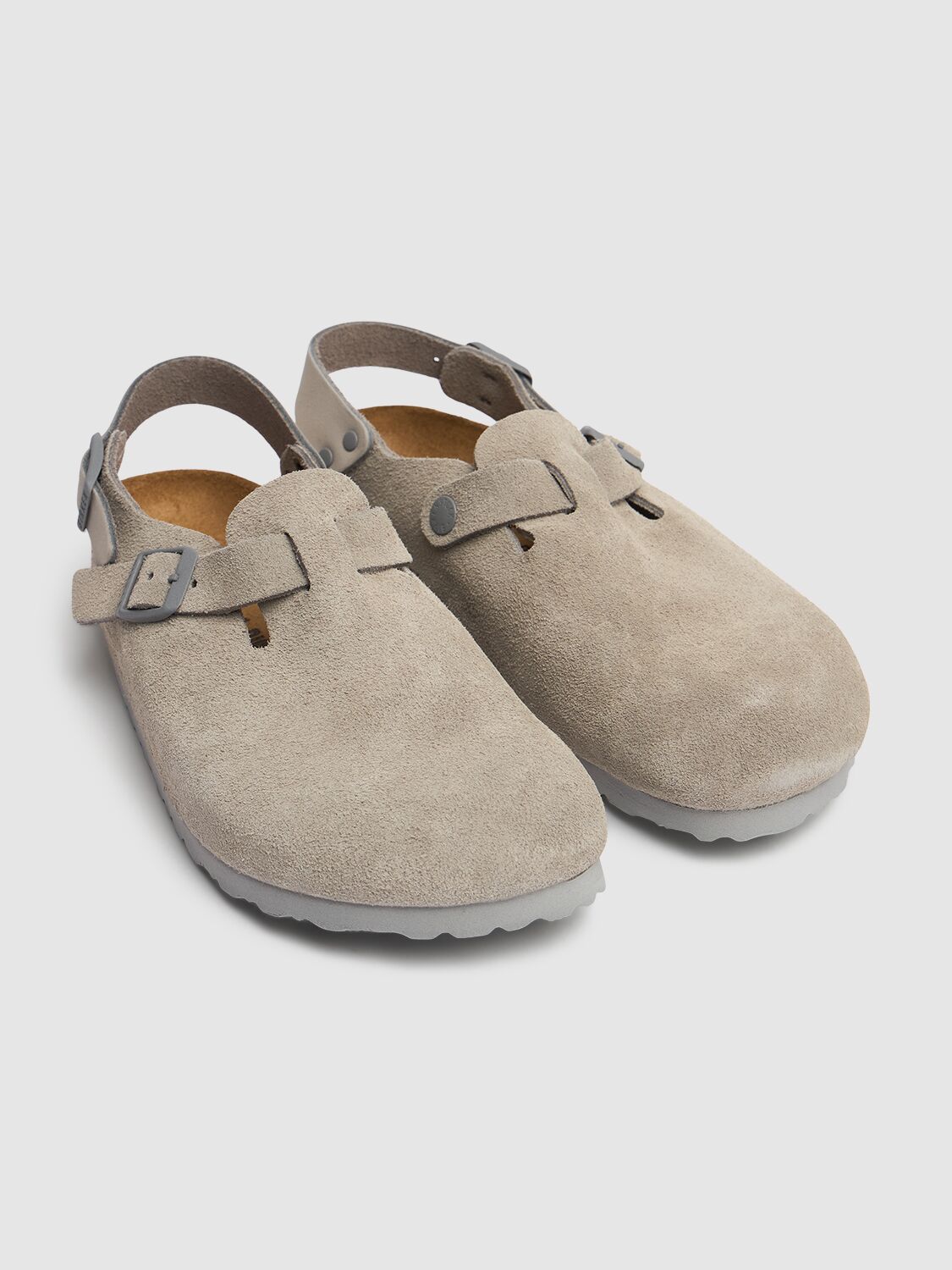 Birkenstock Tokio Suede Mules In Stone Coin