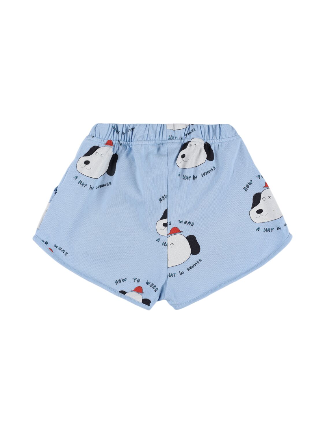 The Campamento Printed Cotton Sweat Shorts In Light Blue