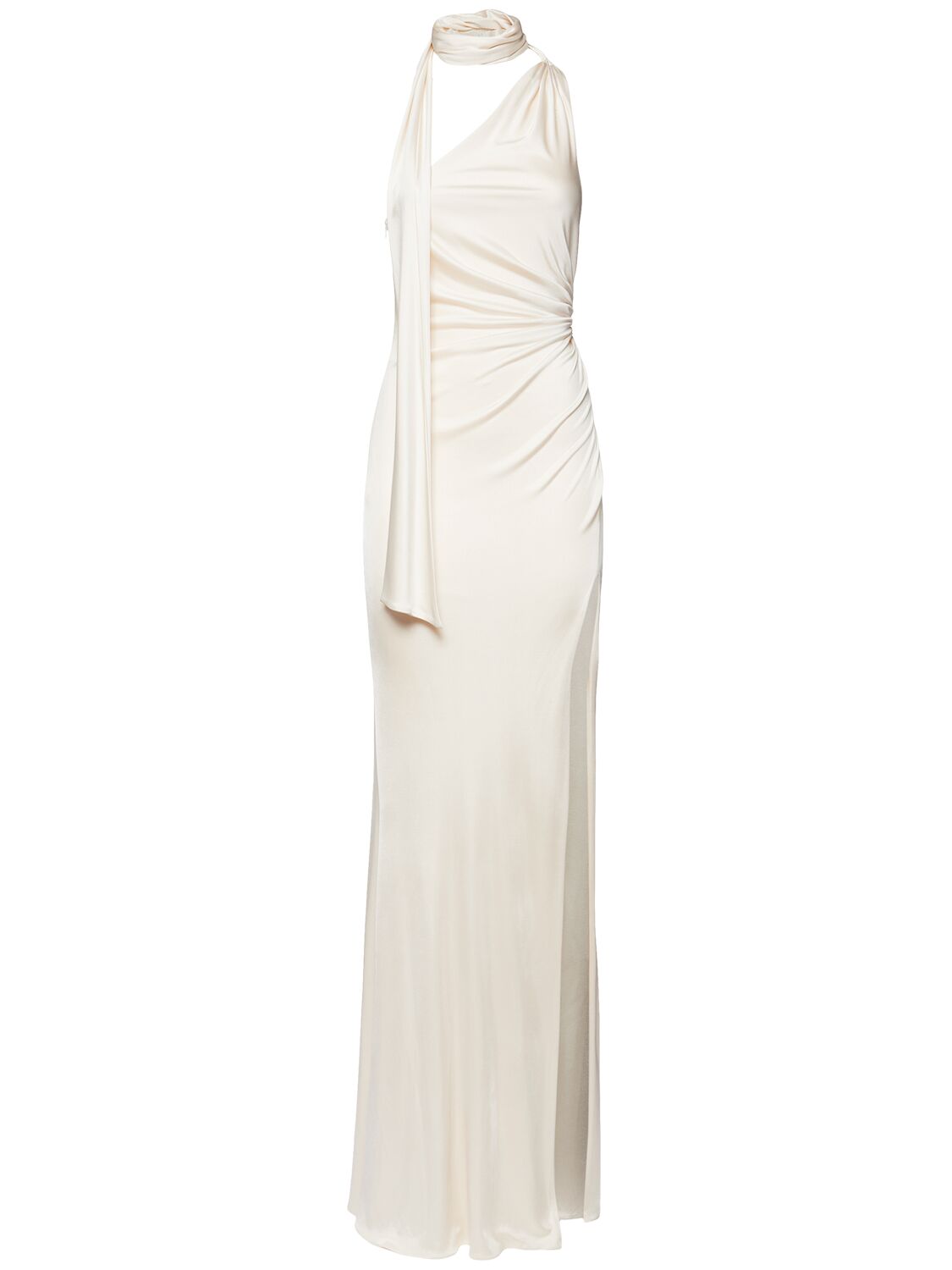 Fluid Viscose Jersey One Shoulder Dress