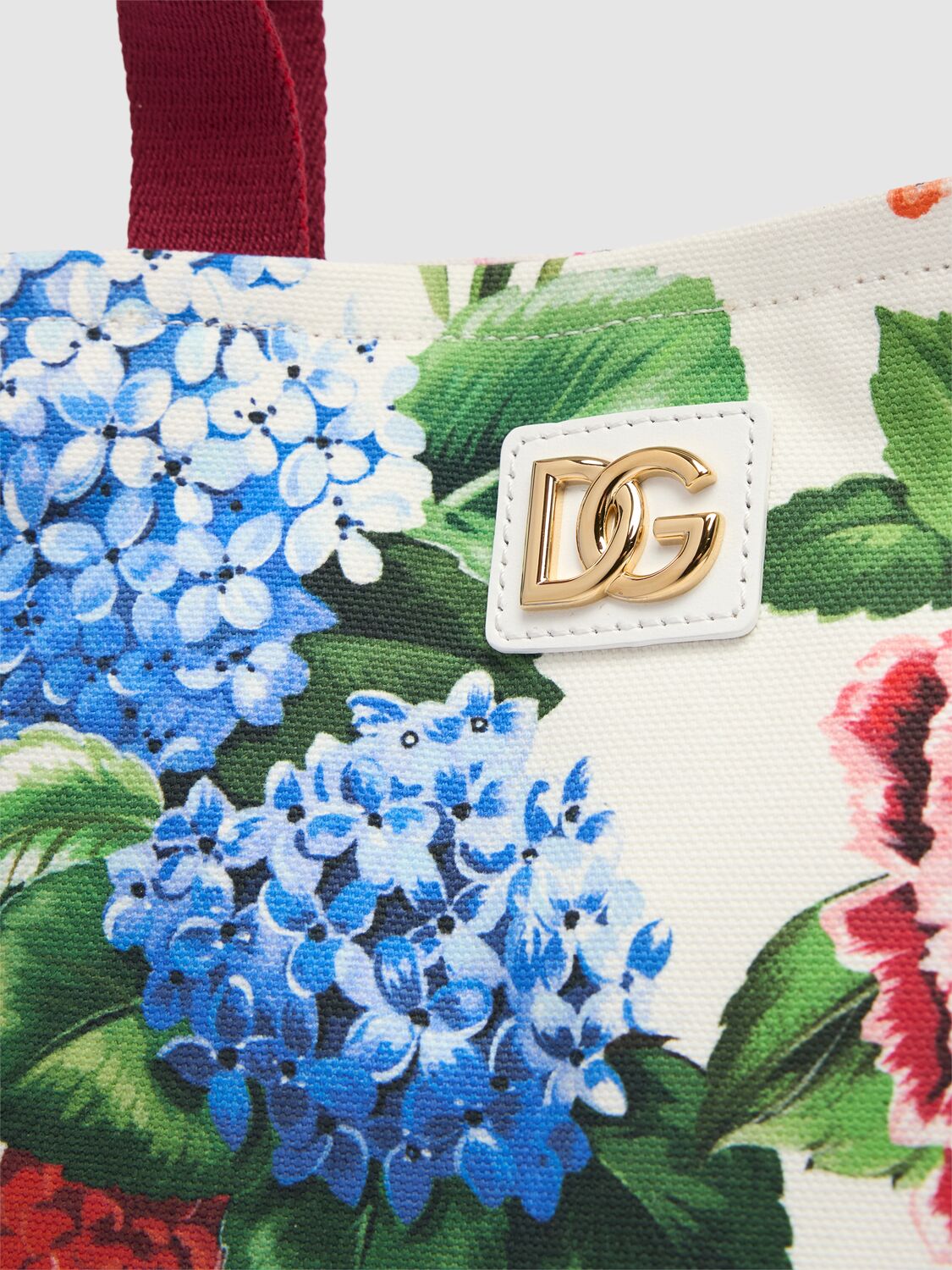Dolce & Gabbana Printed Cotton & Leather Top Handle Bag In Multicolor
