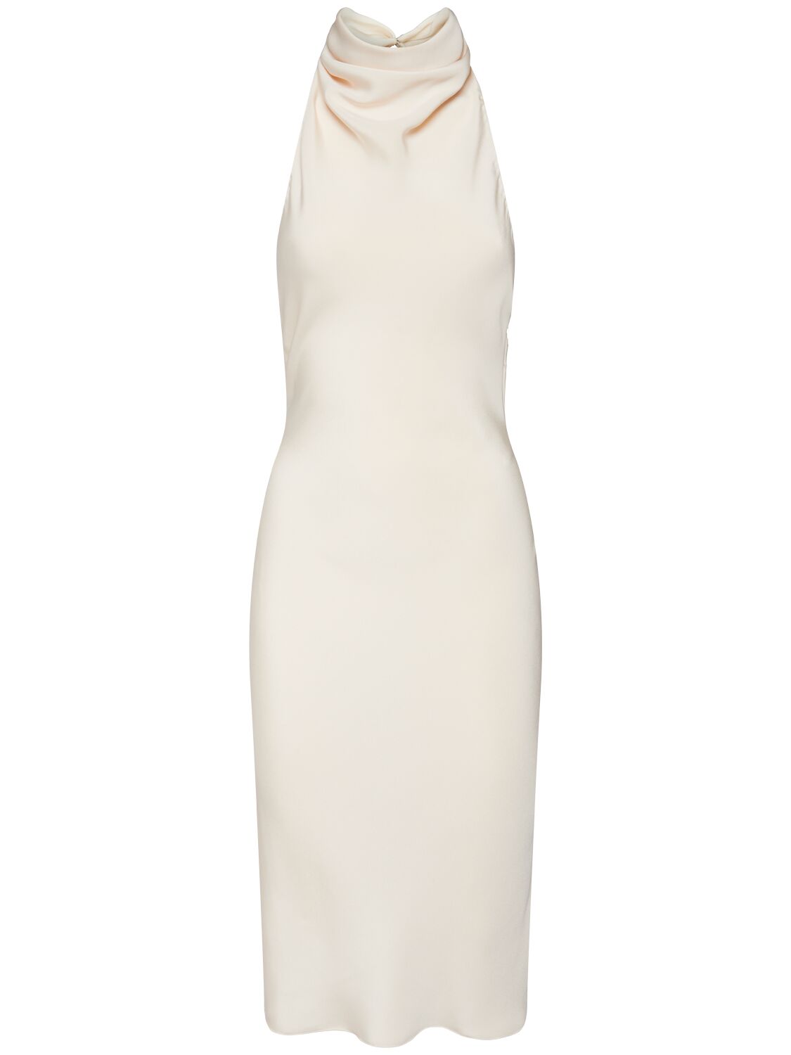 Silk Sablé Halter Neck Midi Dress