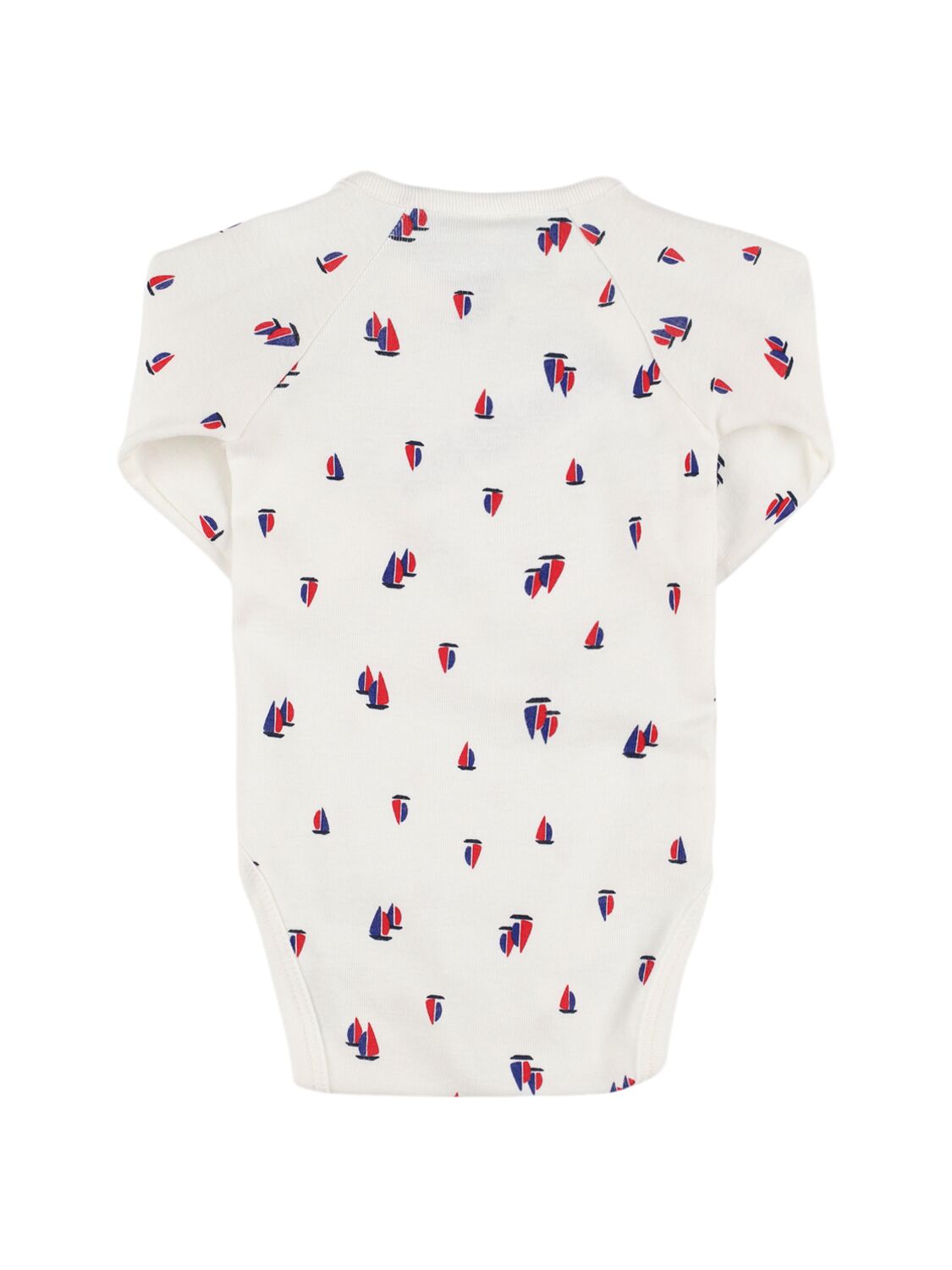 Petit Bateau Printed Cotton Jersey T-shirt & Overalls In White/blue