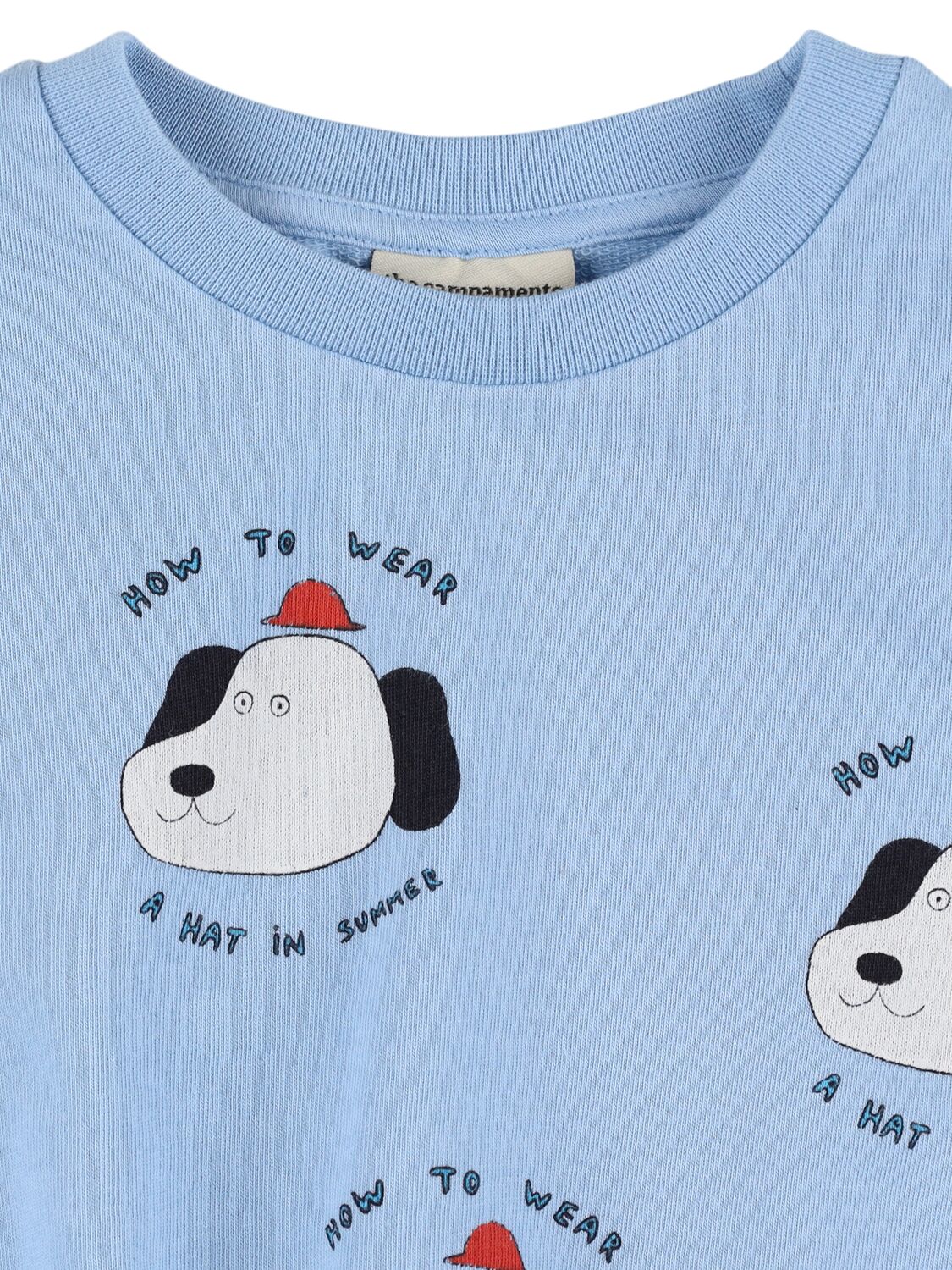 The Campamento Printed Cotton Sweatshirt In Light Blue
