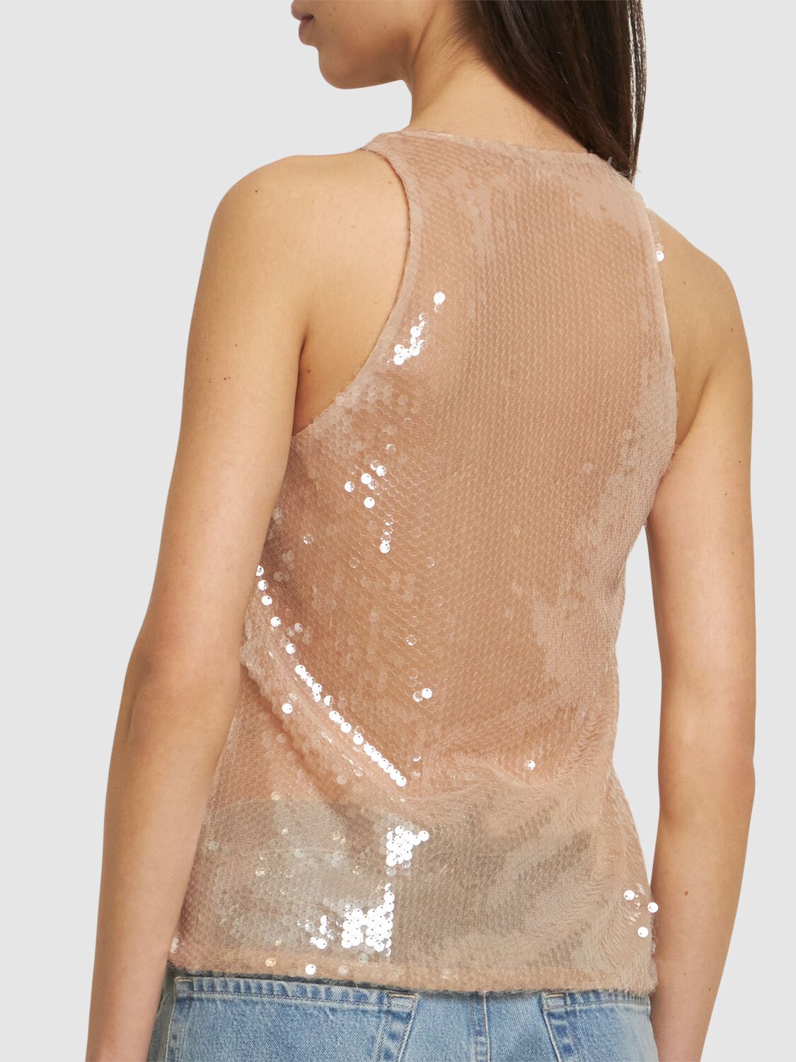 Giuseppe Di Morabito Sequined Tank Top In Beige