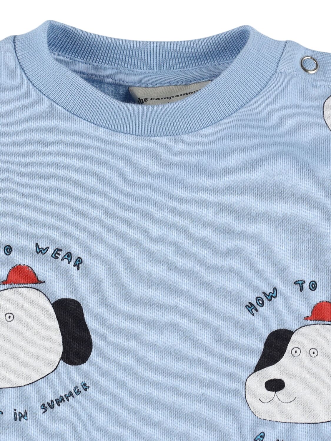 The Campamento Printed Cotton Sweatshirt In Light Blue