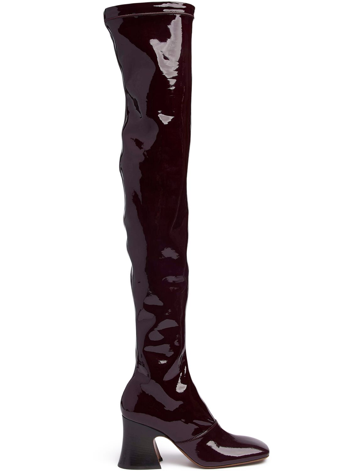 CHLOÉ 80mm Patent Leather Over The Knee Boots