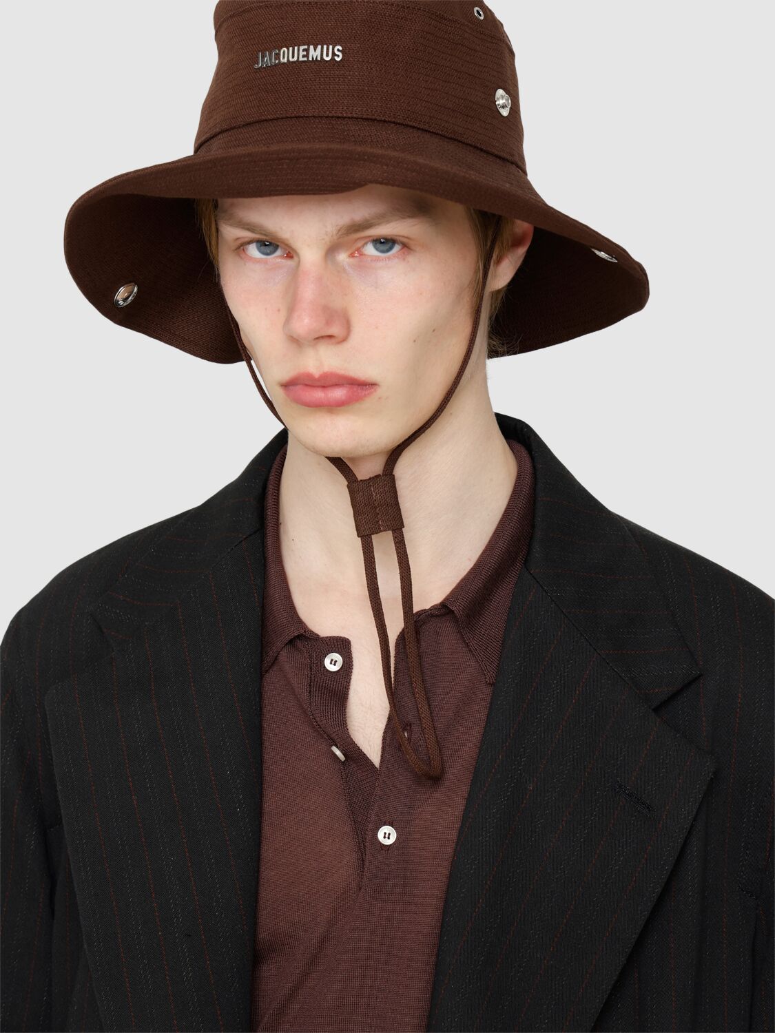 Jacquemus Le Bob De-nimes Bucket Hat In Brown