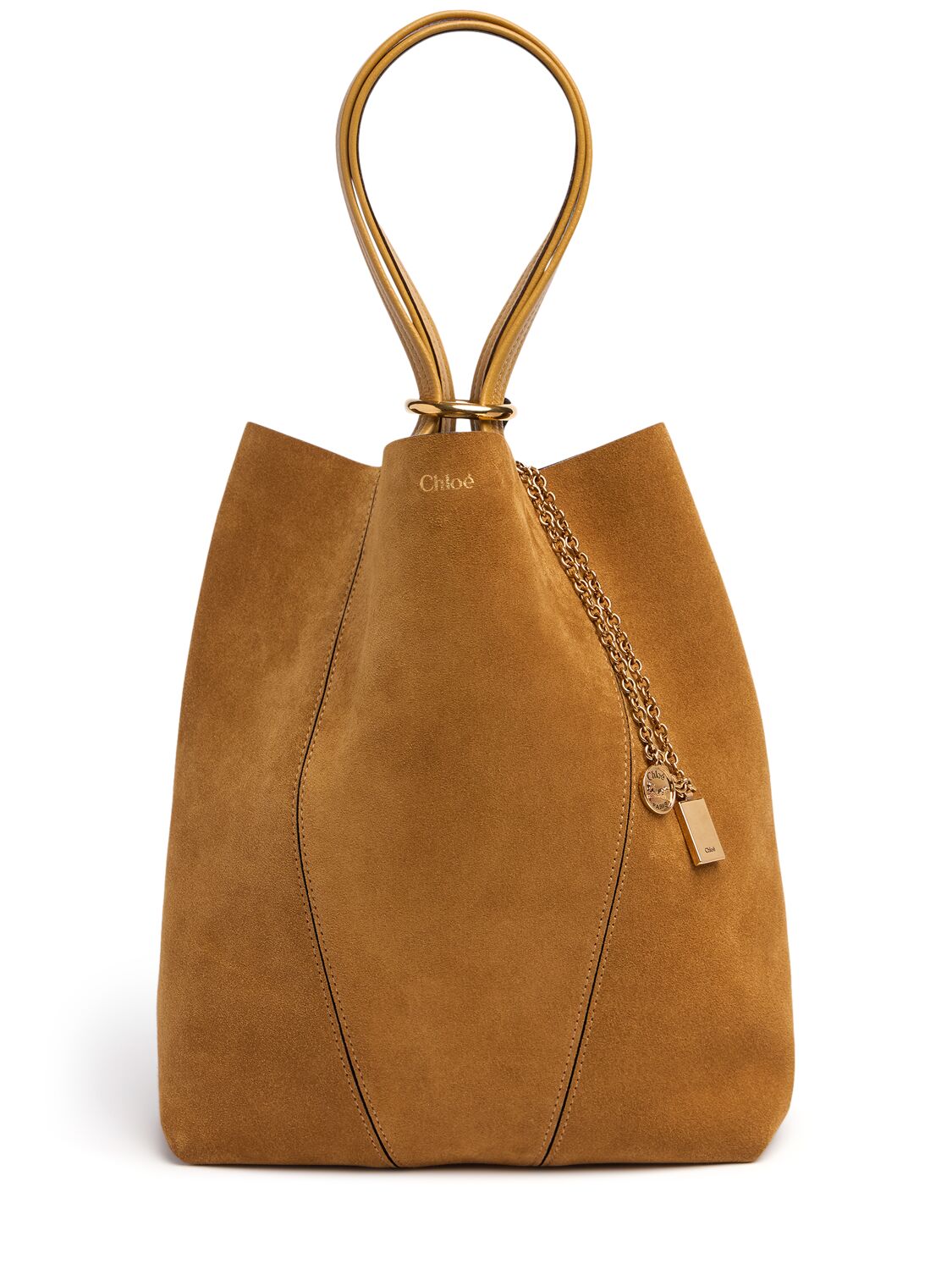 Chloé Spin中号麂皮托特包