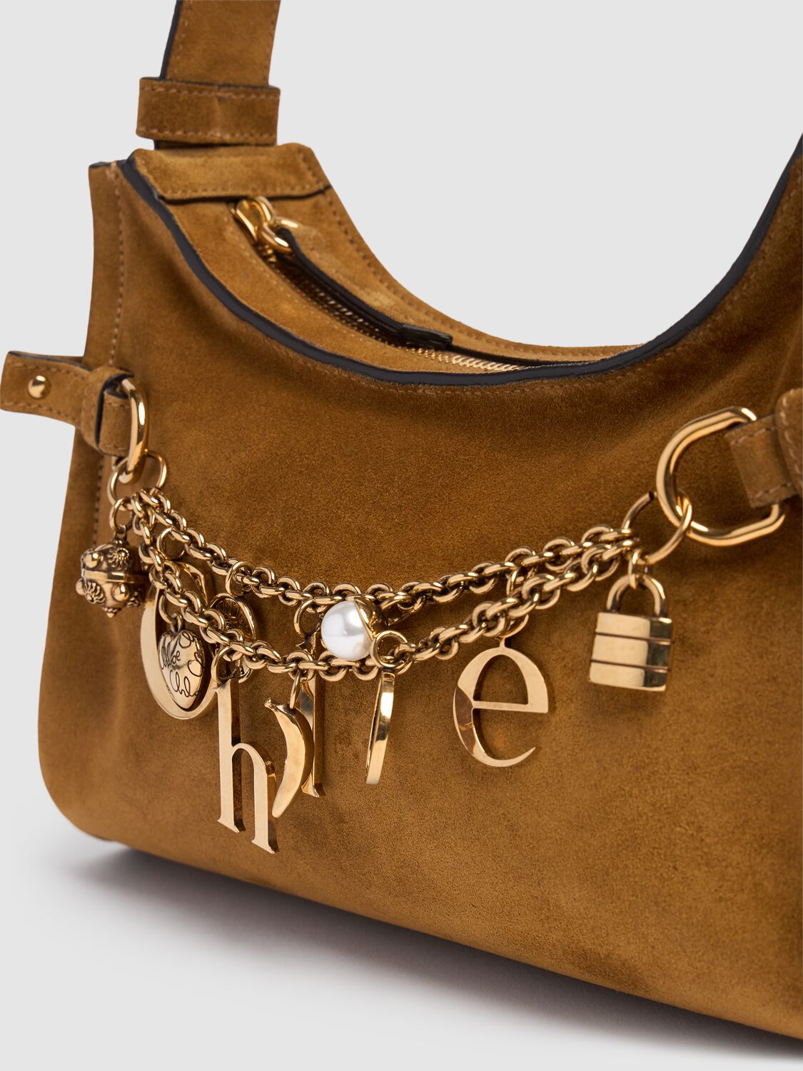 Chloé Charms Suede Shoulder Bag