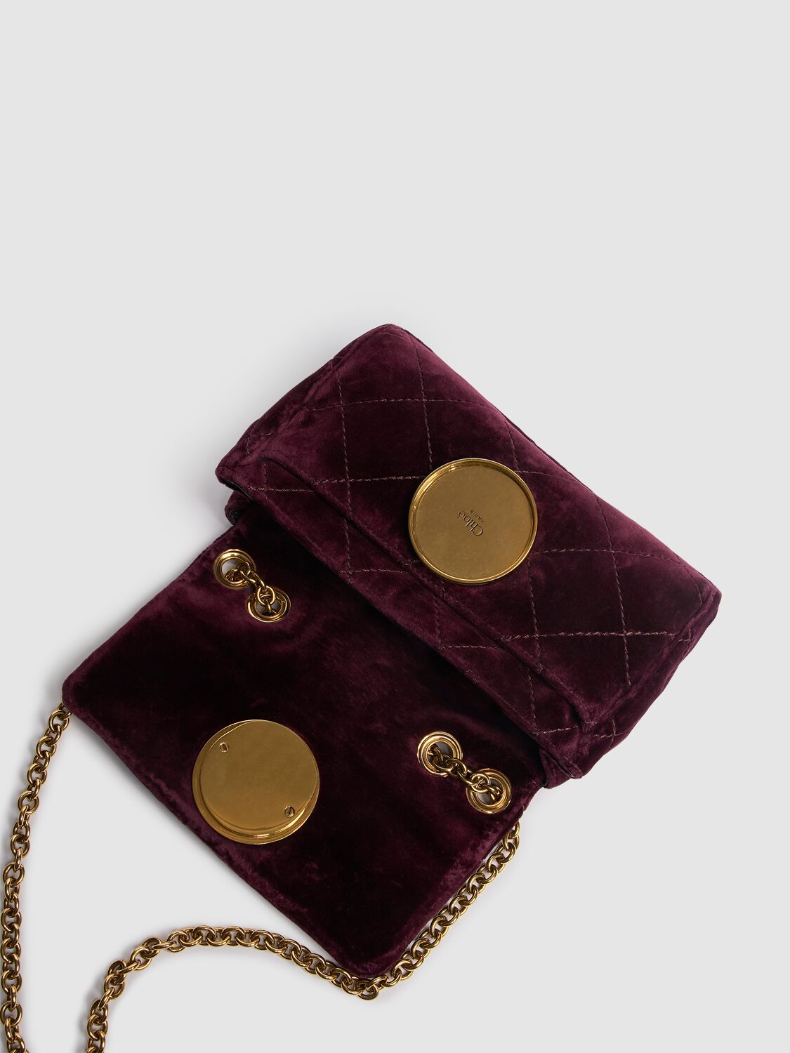 Chloé Heritage小号绗缝天鹅绒单肩包