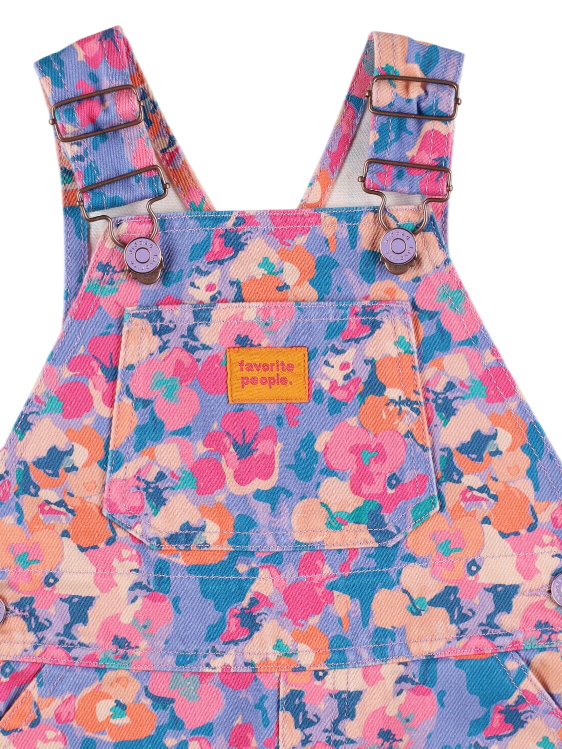 Shop Favorite People Floral Print Cotton Overalls In Multicolor