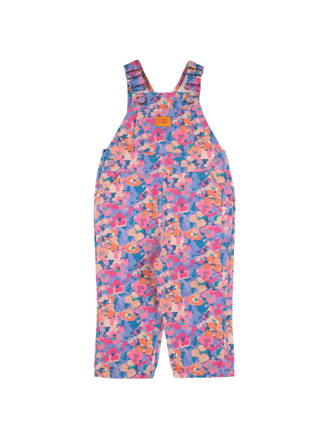 Favorite People Kids' Floral Print Cotton Overalls In Multicolor