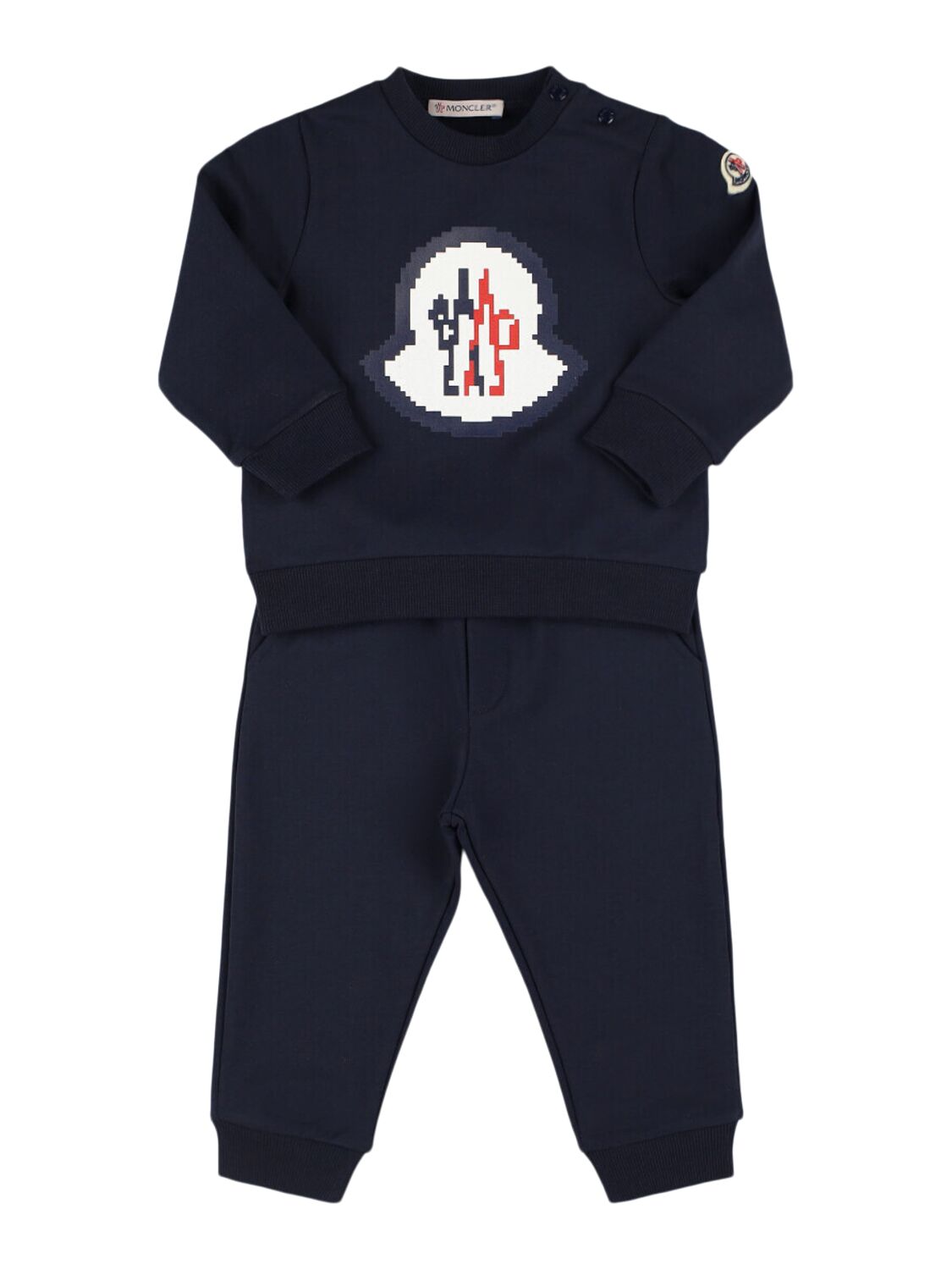 Moncler Pixel Logo Sweatpants & Sweatshirt In Blue