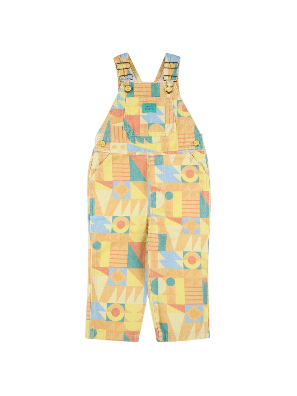 Favorite People Kids' Printed Cotton Overalls In Multicolor