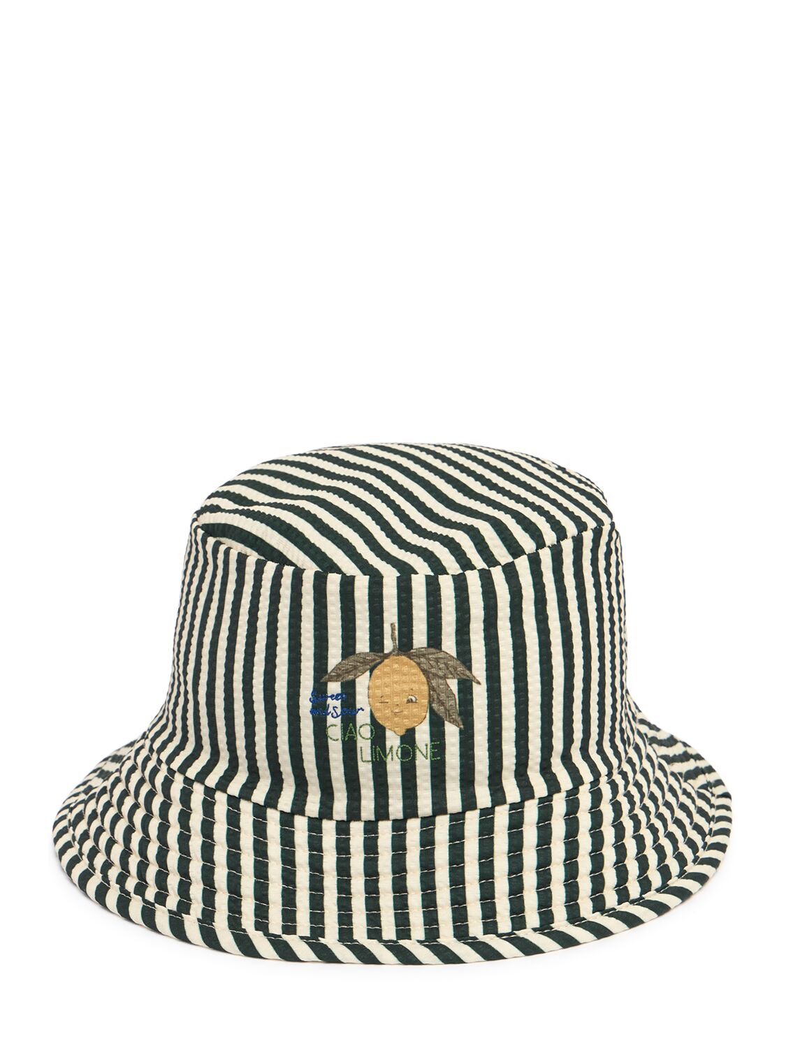 Konges Sløjd Striped Sun Hat In White/black