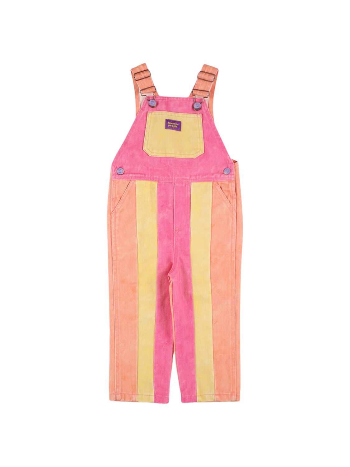 Favorite People Kids' Printed Cotton Overalls In Multicolor