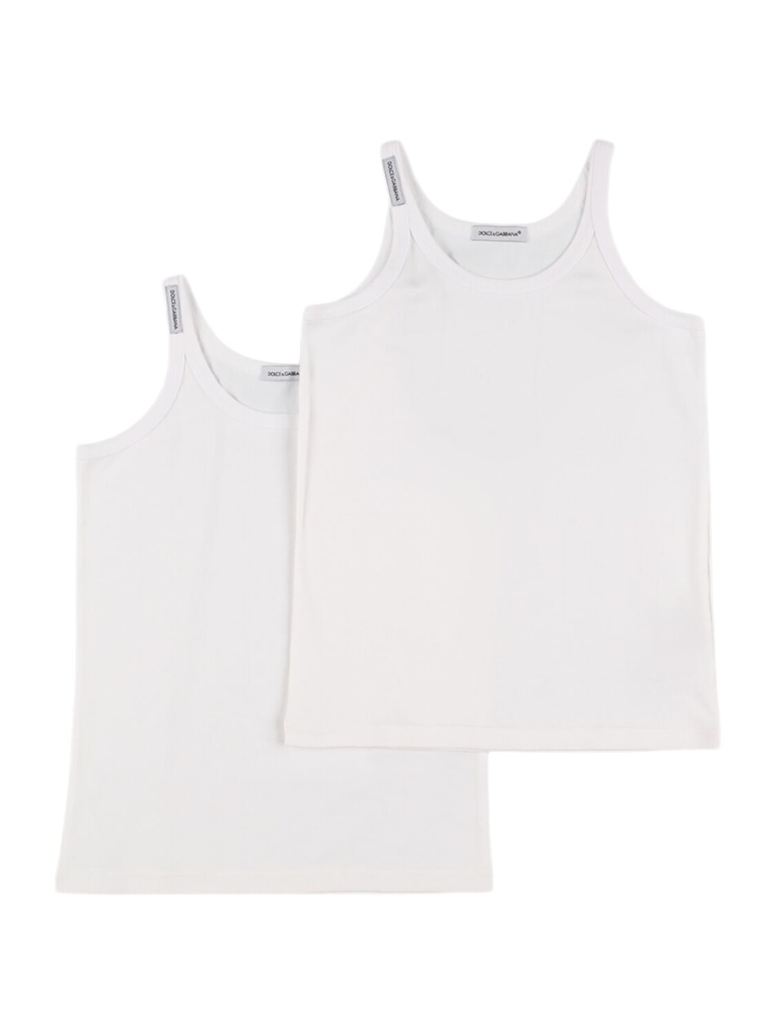 Dolce & Gabbana Set Of 2 Cotton Tank Tops In White
