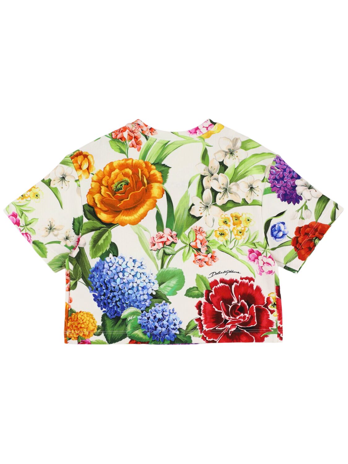 Dolce & Gabbana Jersey T-shirt With Floral Print In Multicolor