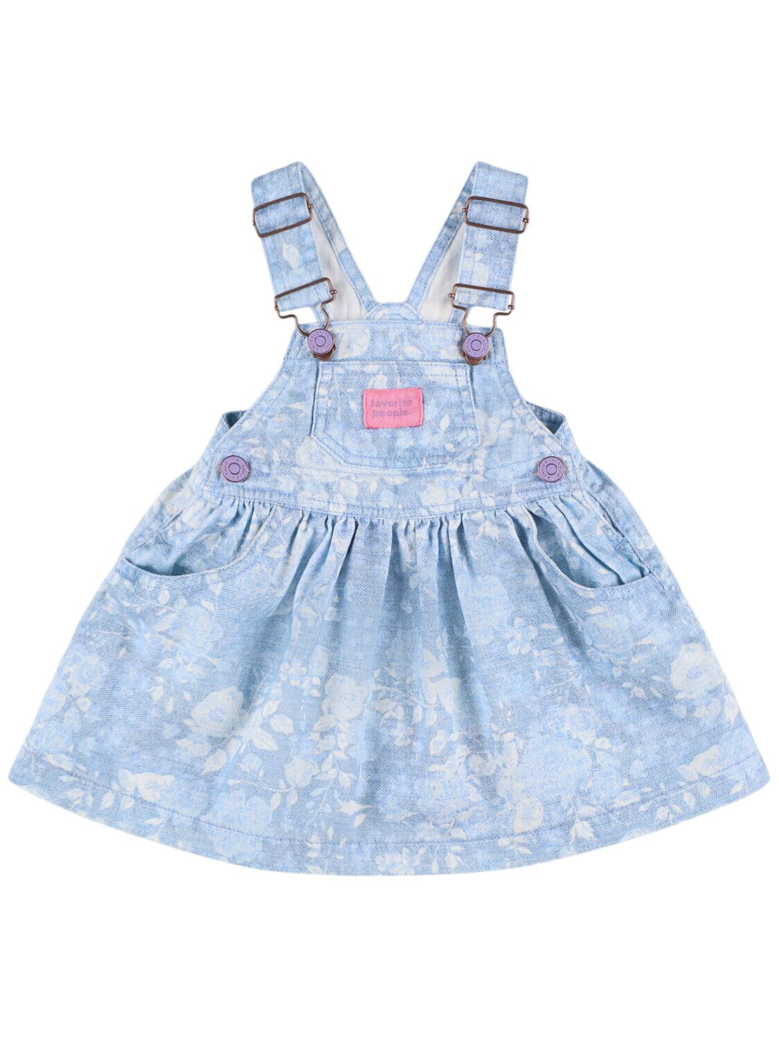 Favorite People Printed Cotton Overall Dress In Multicolor