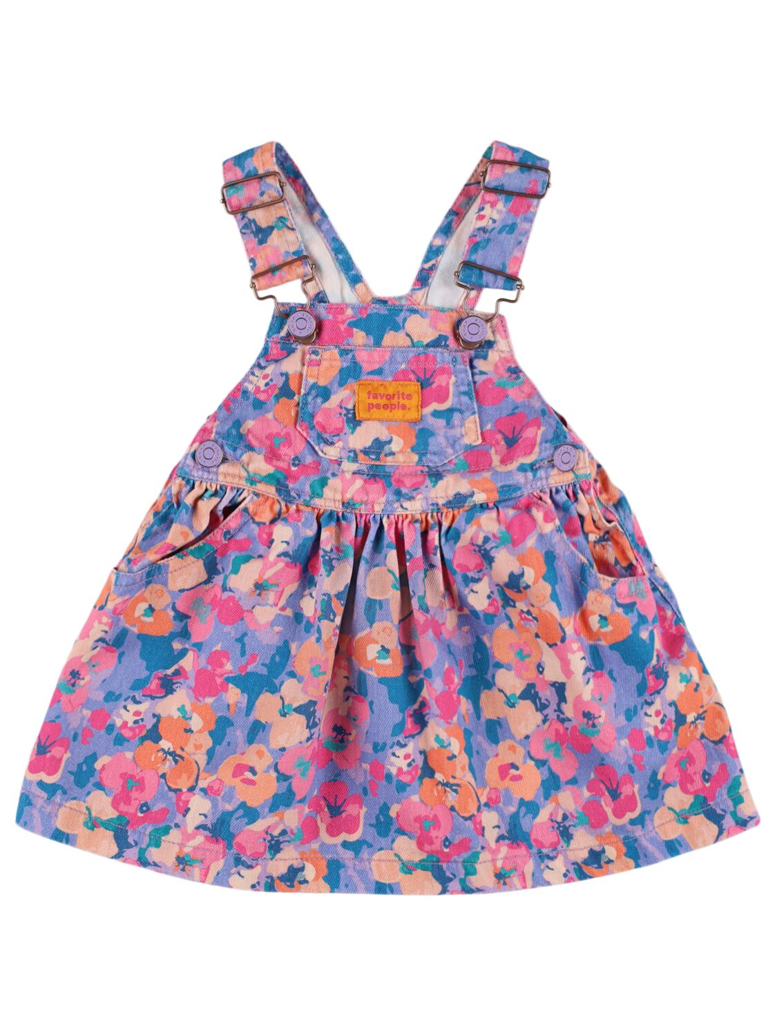 Favorite People Printed Cotton Overall Dress In Multicolor