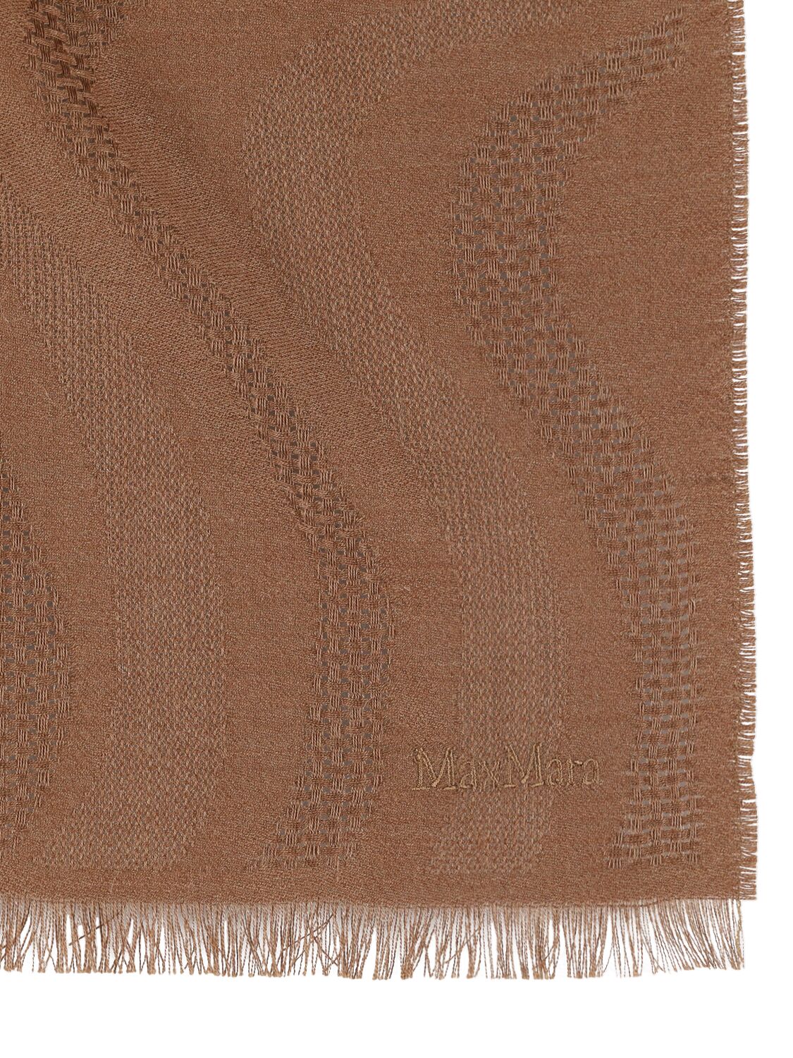 Max Mara Pirania Silk Blend Scarf In Brown