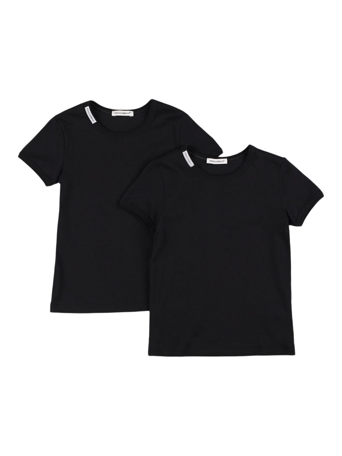 Dolce & Gabbana Set Of 2 Cotton T-shirts In Black