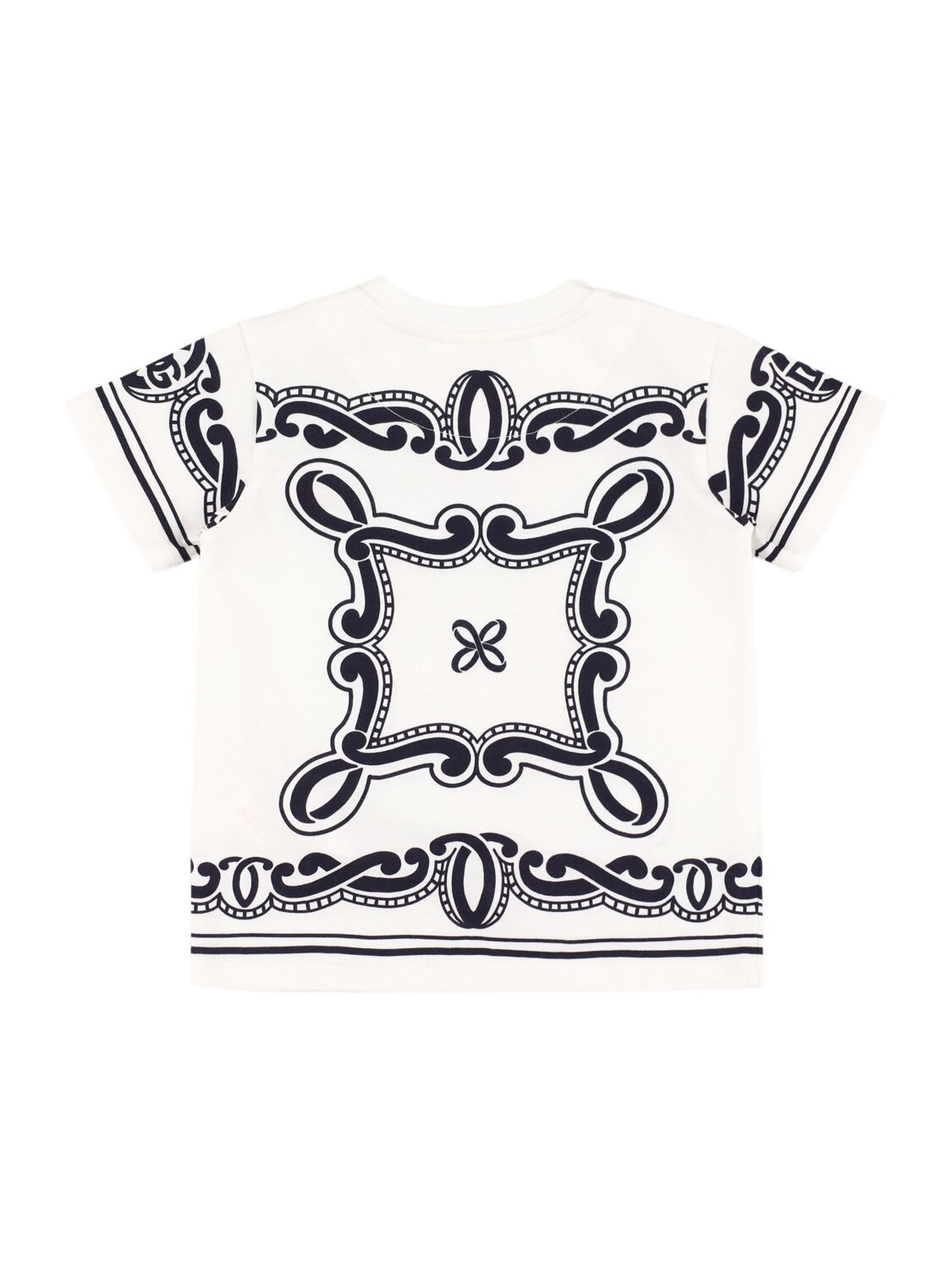 Dolce & Gabbana Printed Cotton Jersey T-shirt In White/black