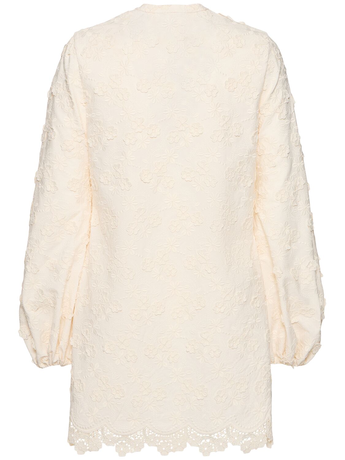 Giambattista Valli Embroidered Poplin Mini Dress In White