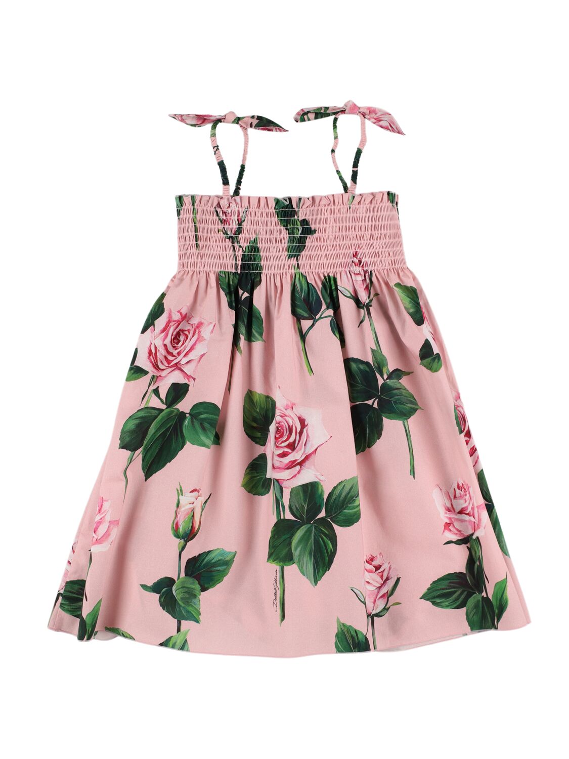 Dolce & Gabbana Printed Cotton Dress In Pink/multi