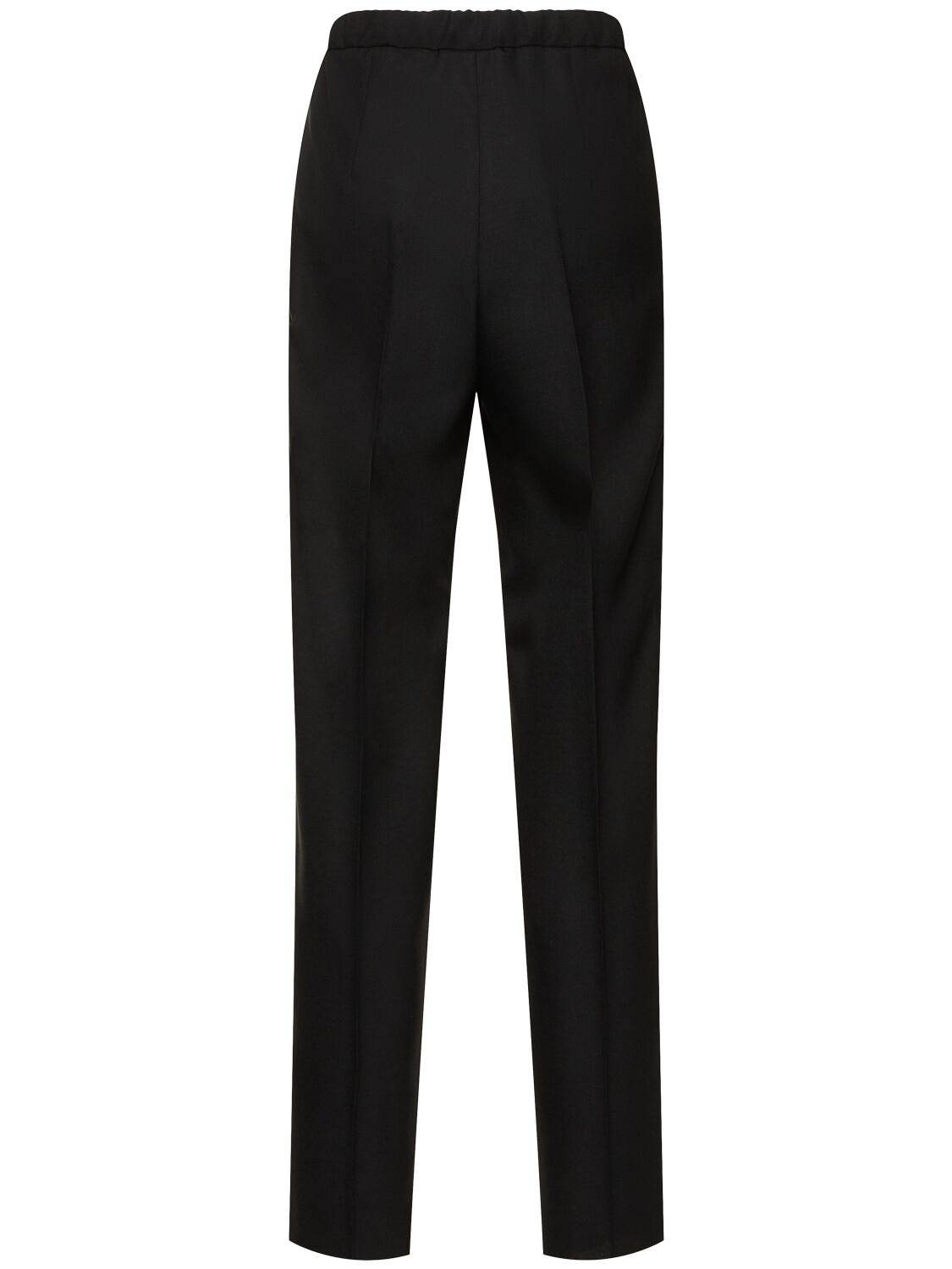 Max Mara Edere Pleated Wool, Mohair And Silk-blend Tapered Pants In Black