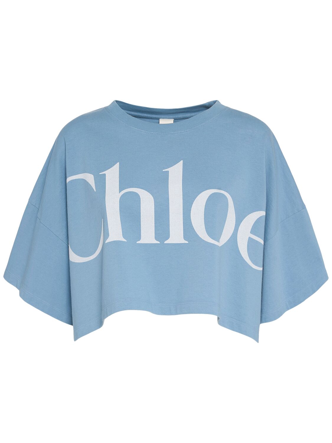 T-shirt Court En Jersey De Coton À Logo - CHLOÉ - Modalova