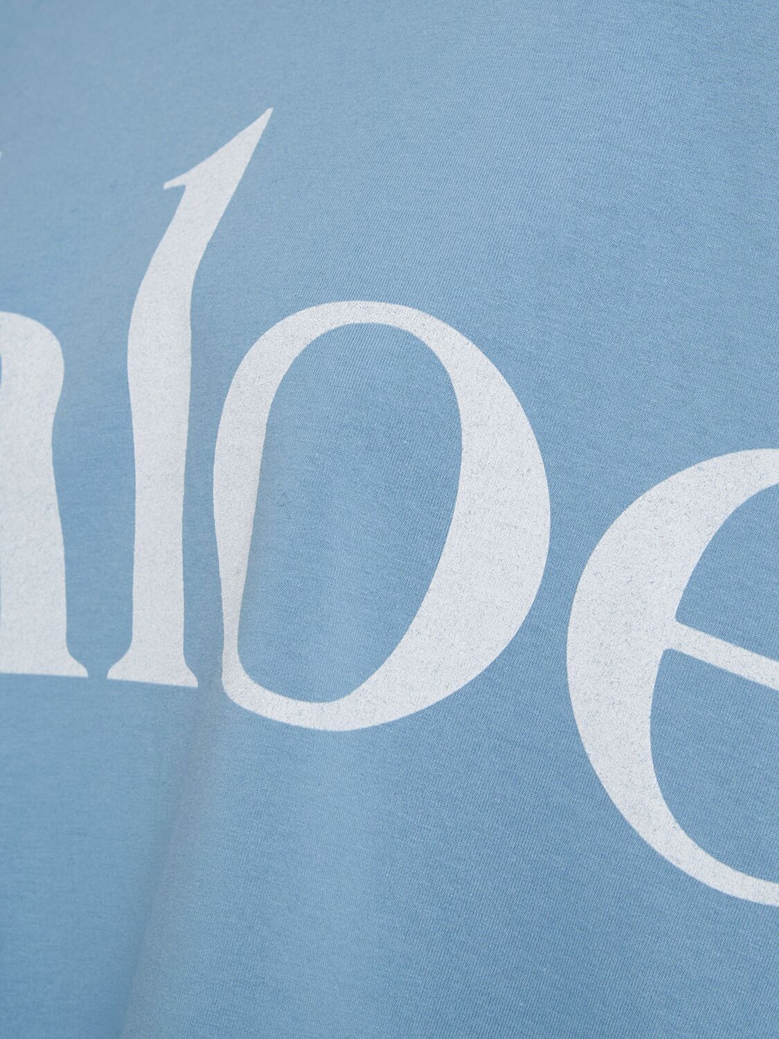 Chloé Oversize Signature Logo Crop Graphic T-shirt