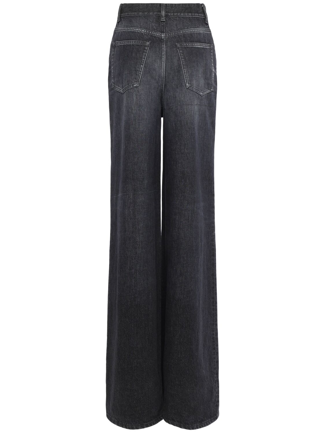 CHLOÉ COTTON DENIM HIGH RISE WIDE JEANS 
