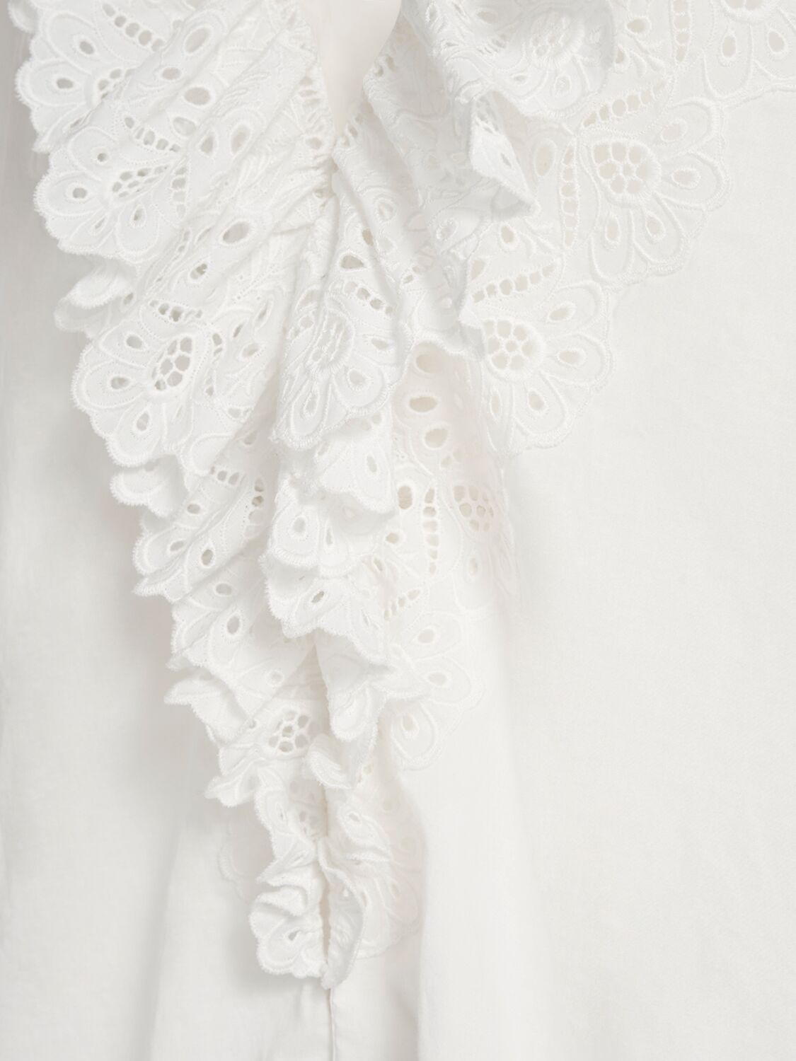 Shop Chloé Ruffled Cotton Shirt