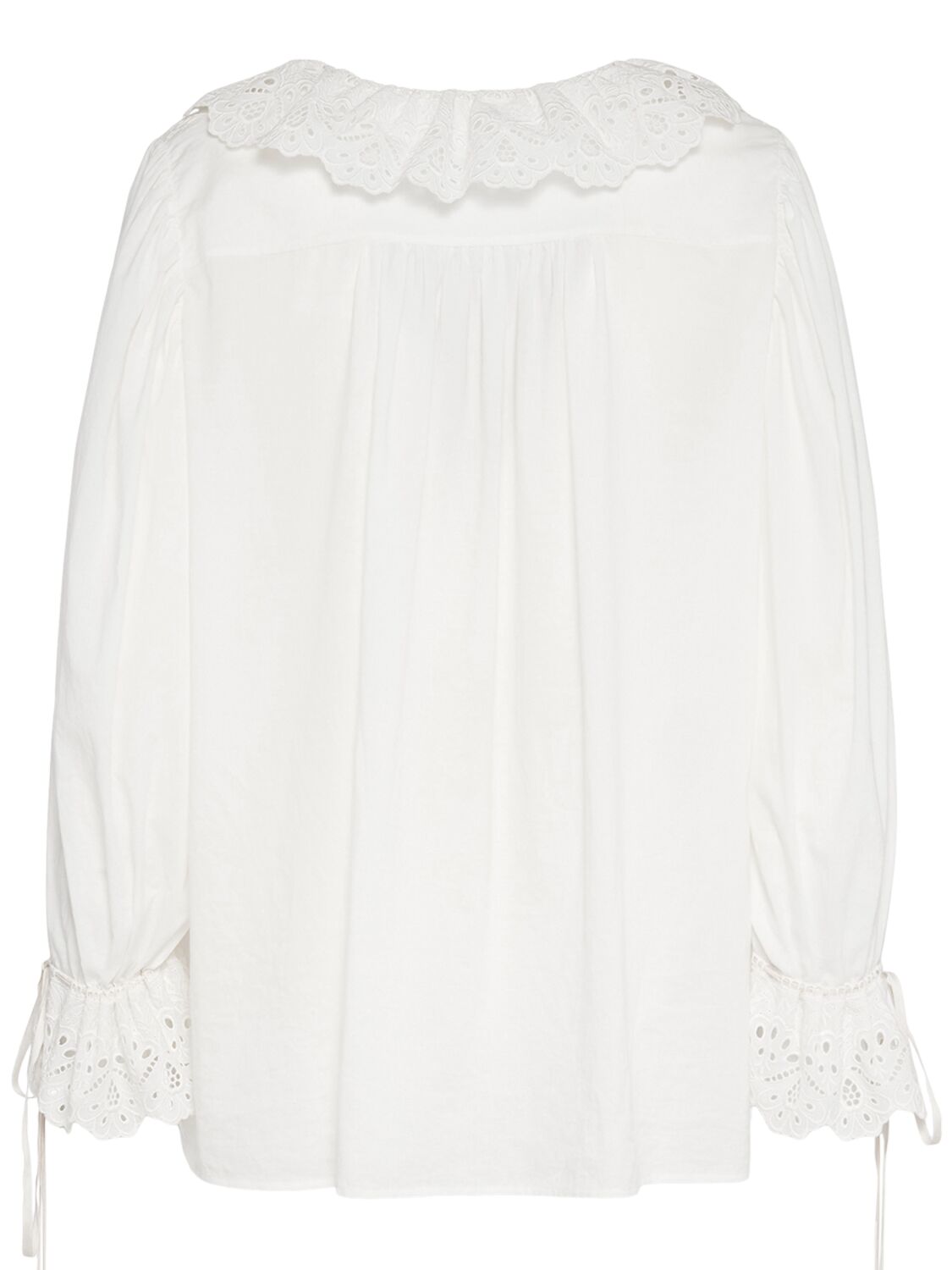 Shop Chloé Ruffled Cotton Shirt