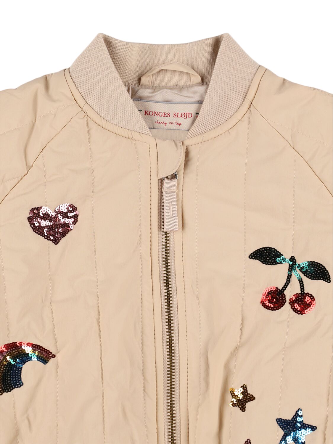 Konges Sløjd Embellished Bomber Jacket In Light Grey