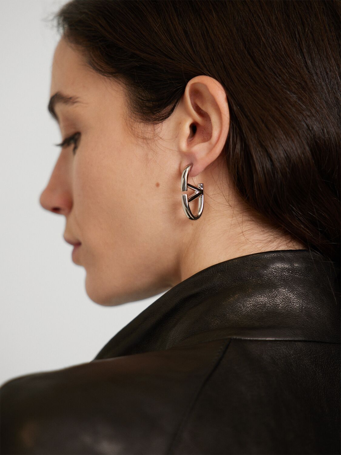 Shop Valentino Vlogo The Bold Edition Earrings In Palladium