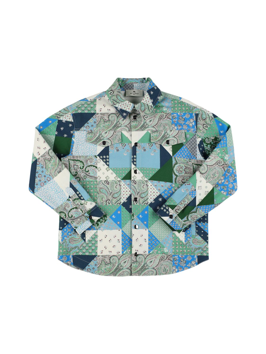 ETRO Patchwork Cotton Blend Bull Jacket