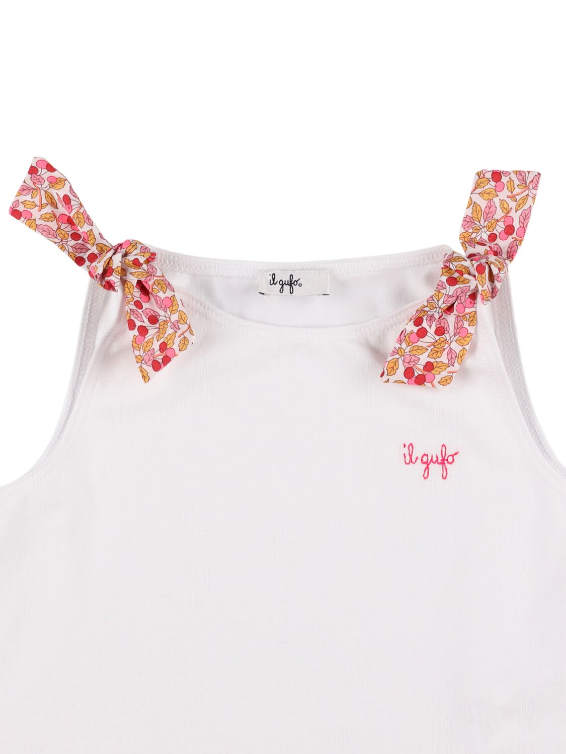 Il Gufo Stretch Cotton Tank Top & Shorts In White/orange